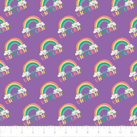 Baumwollstoff Patchworkstoff I believe in Unicorns Purple