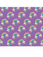 Baumwollstoff Patchworkstoff I believe in Unicorns Purple