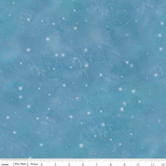 Baumwollstoff Patchworkstoff Blue Christmas Snow Flurry