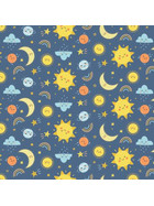 Flanellstoff Meterware Cheerful Sky Jeansblau