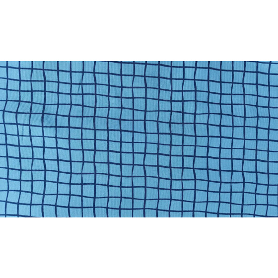 Baumwoll-Jersey Meterware Blue Grid