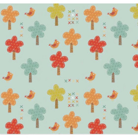 Baumwollstoff Patchworkstoff Giraffe Crossing Tree Teal