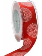 May Arts Ribbon Band Red with White Circle 1.5 inch 1 Meter