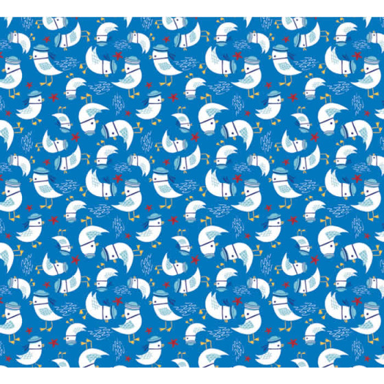 Flanellstoff Meterware Ahoy Matey Seagulls *Reststück* 85 cm