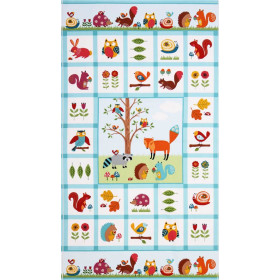 Flanellstoff Woodland Friends Panel 1 Stoffstück