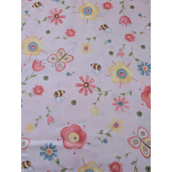 Baumwollstoff Meterware Apple Blossom Rosa